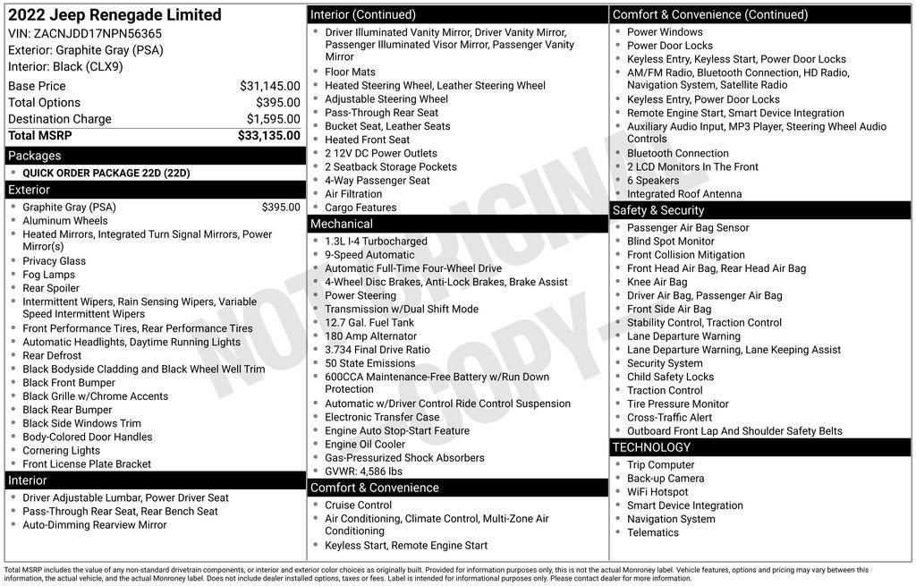 2022 Jeep Renegade Limited