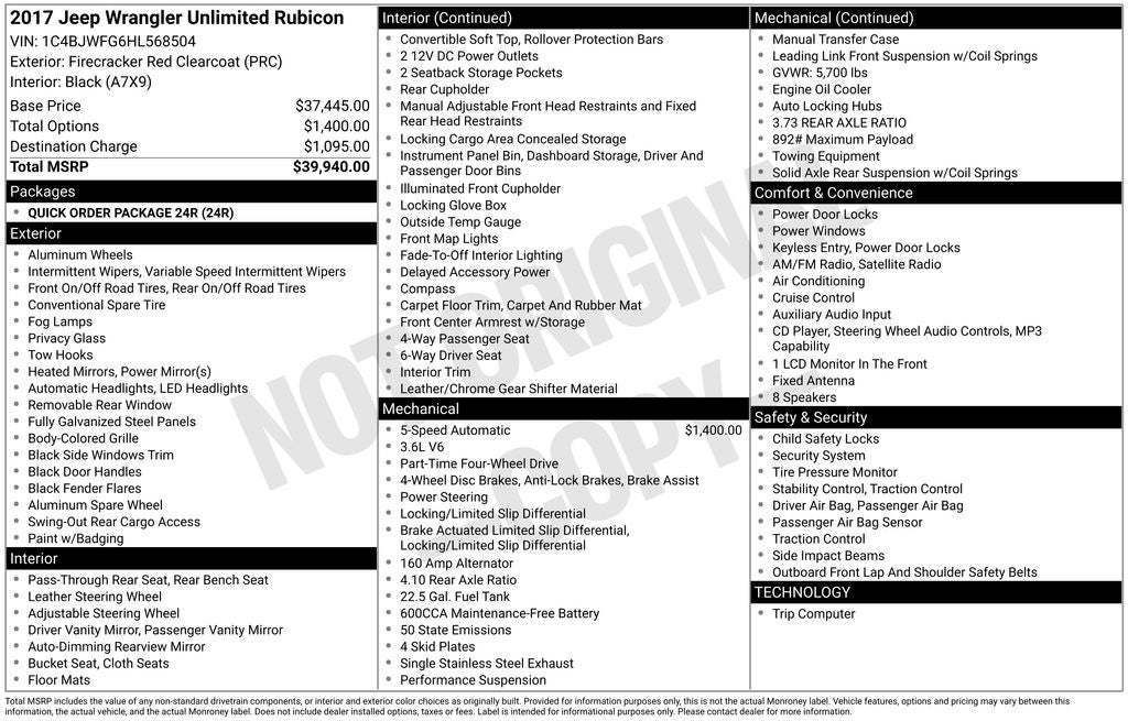 2017 Jeep Wrangler Unlimited Rubicon