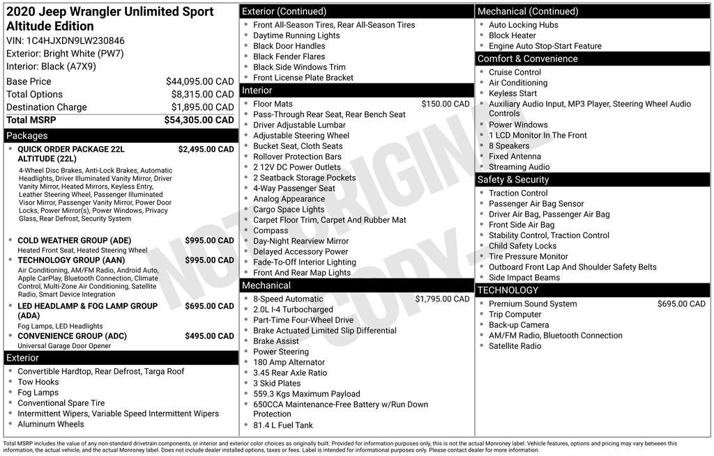 2020 Jeep Wrangler Unlimited Sport Altitude