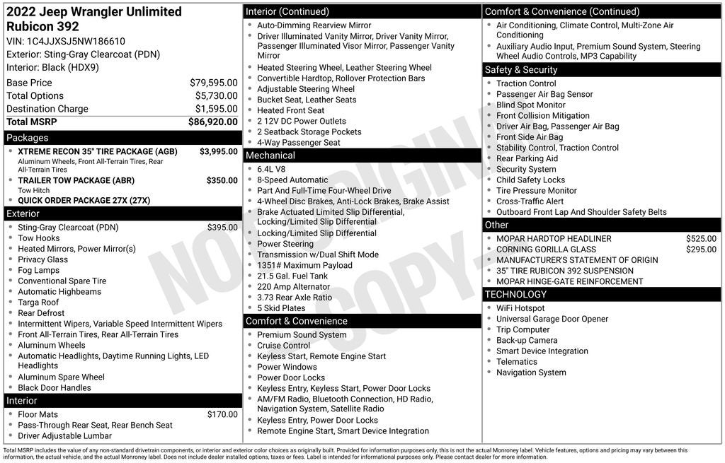 2022 Jeep Wrangler Unlimited Rubicon 392