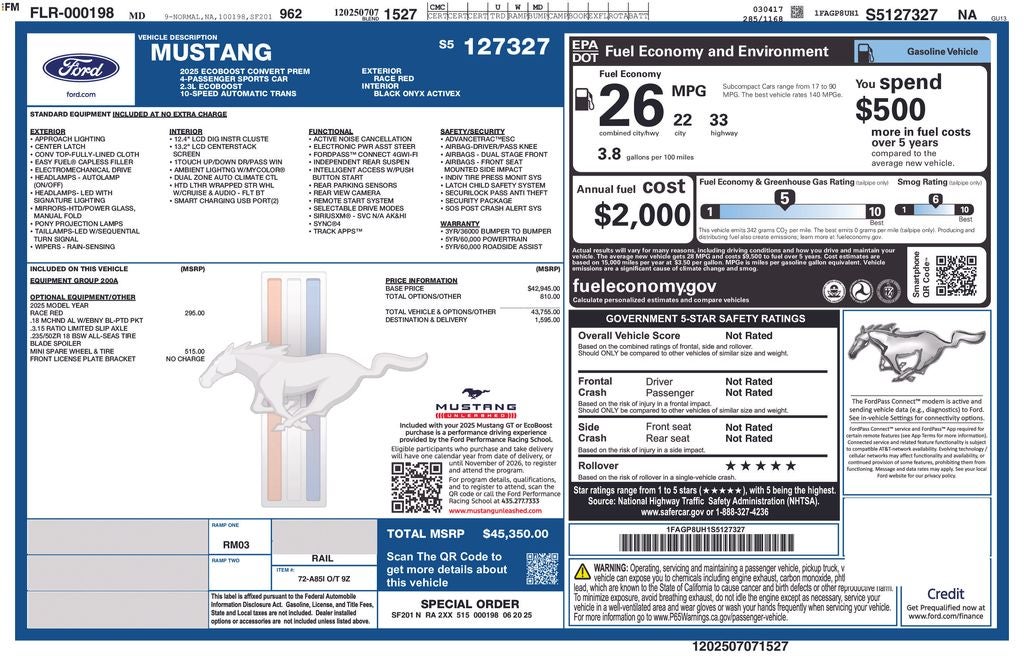 2025 Ford Mustang EcoBoost Premium