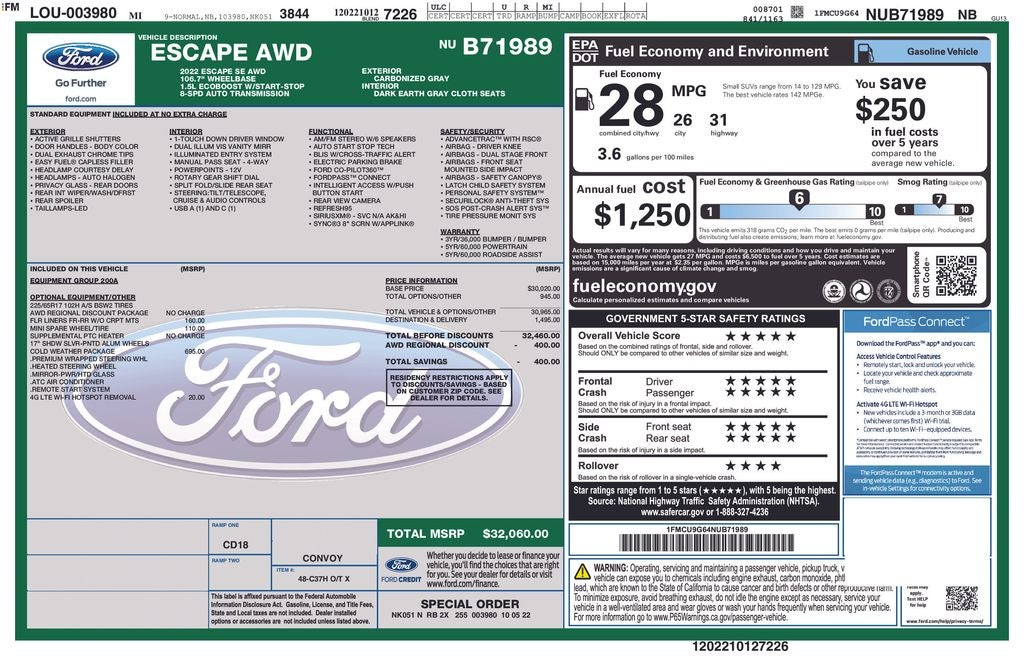 2022 Ford Escape SE