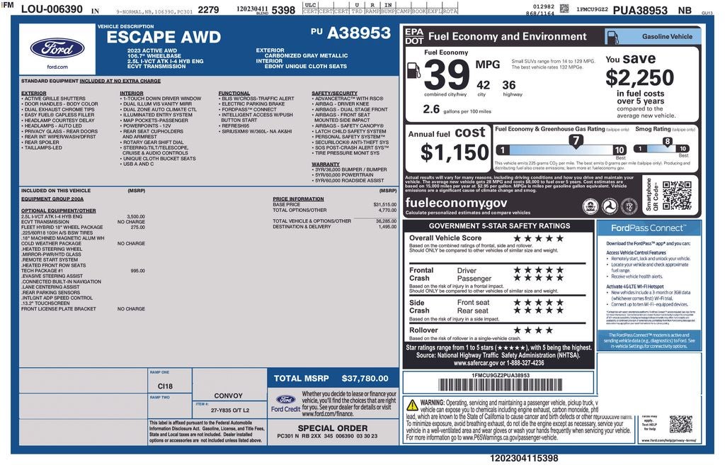2023 Ford Escape Hybrid Active
