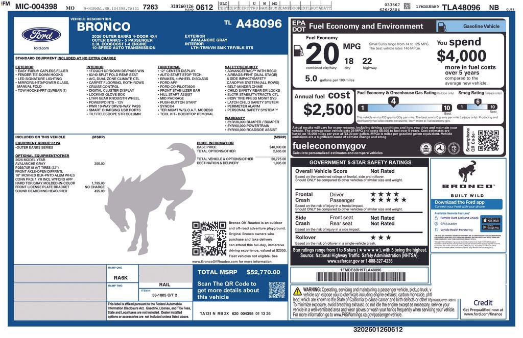 2026 Ford Bronco Outer Banks