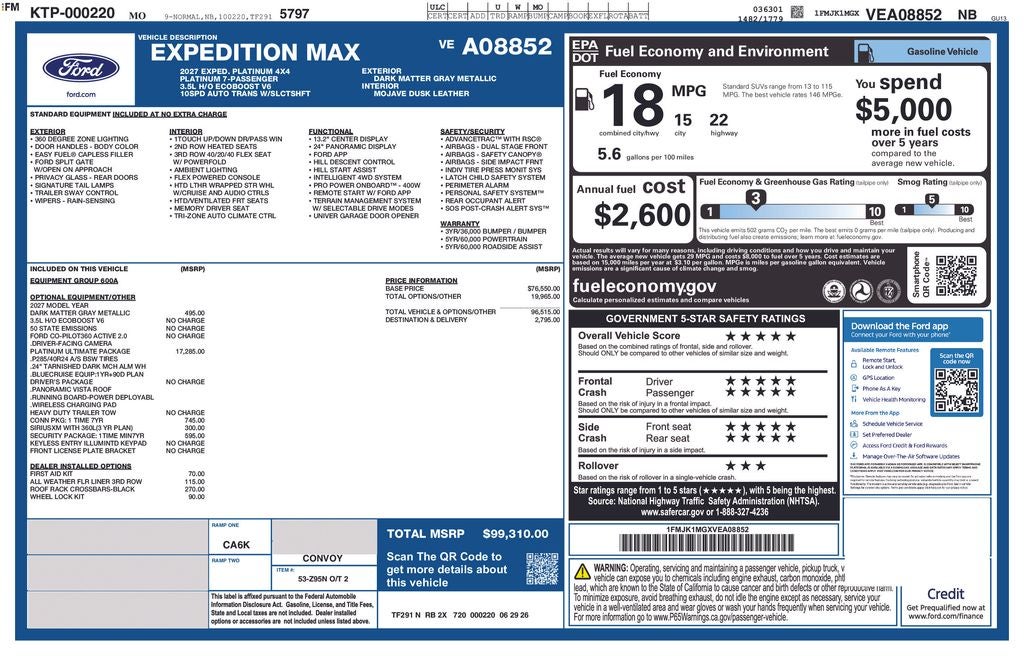 2027 Ford Expedition Max Platinum