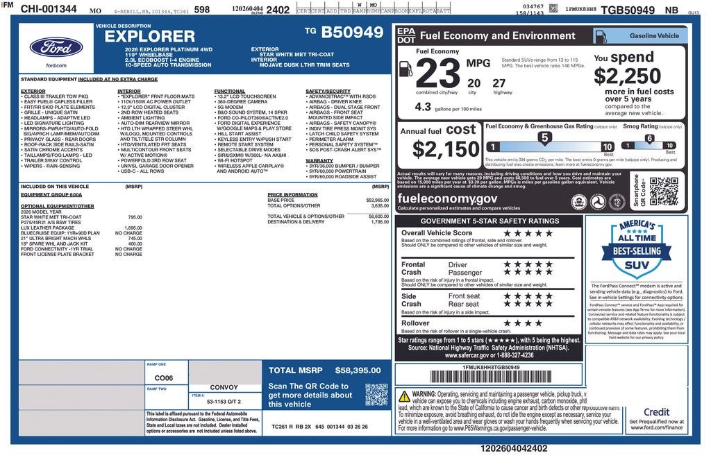 2026 Ford Explorer Platinum