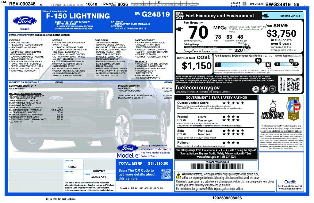 2025 Ford F-150 Lightning Lariat