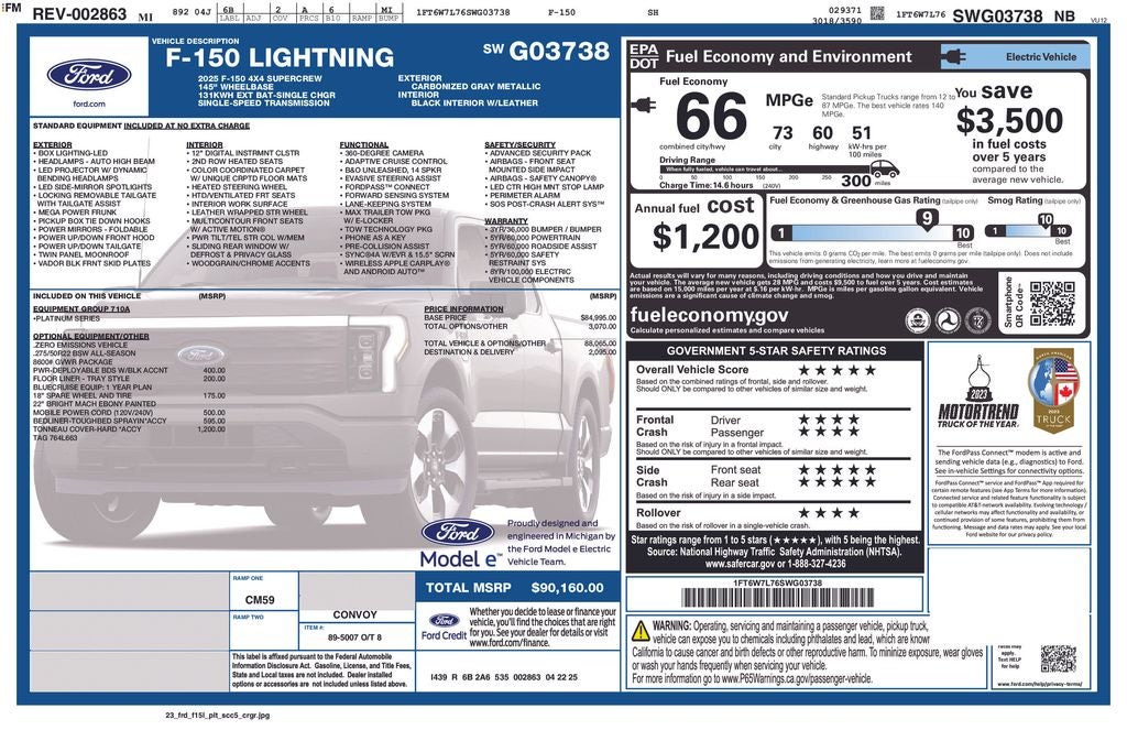 2025 Ford F-150 Lightning Platinum