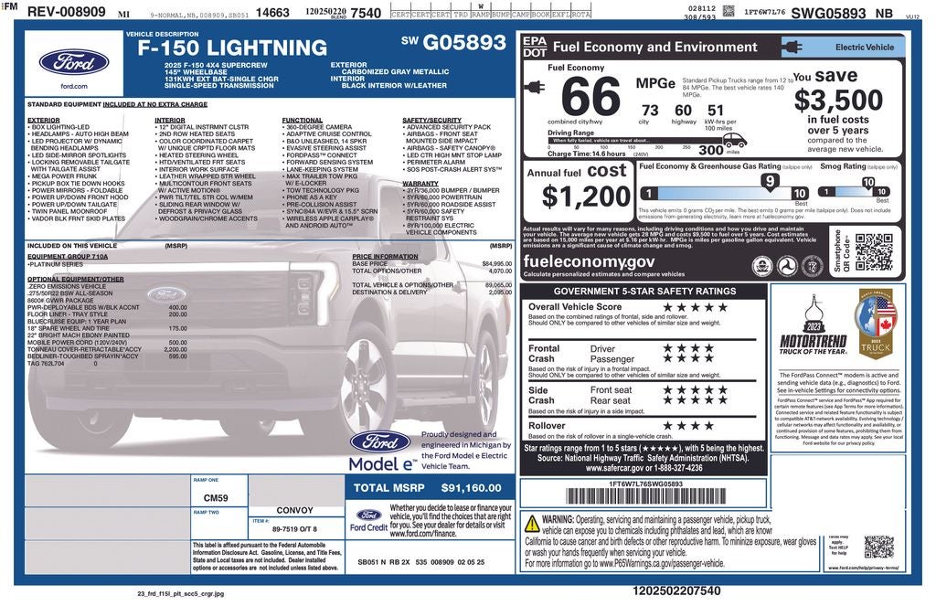 2025 Ford F-150 Lightning Platinum