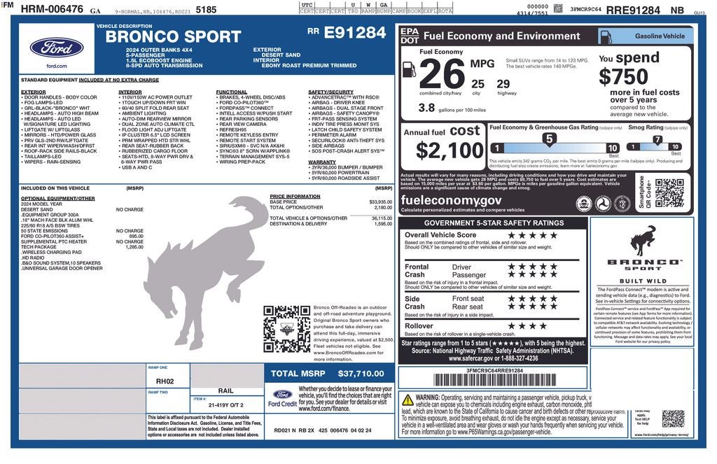 2024 Ford Bronco Sport Outer Banks