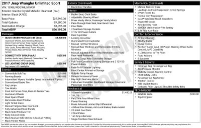 2017 Jeep Wrangler Unlimited Sport