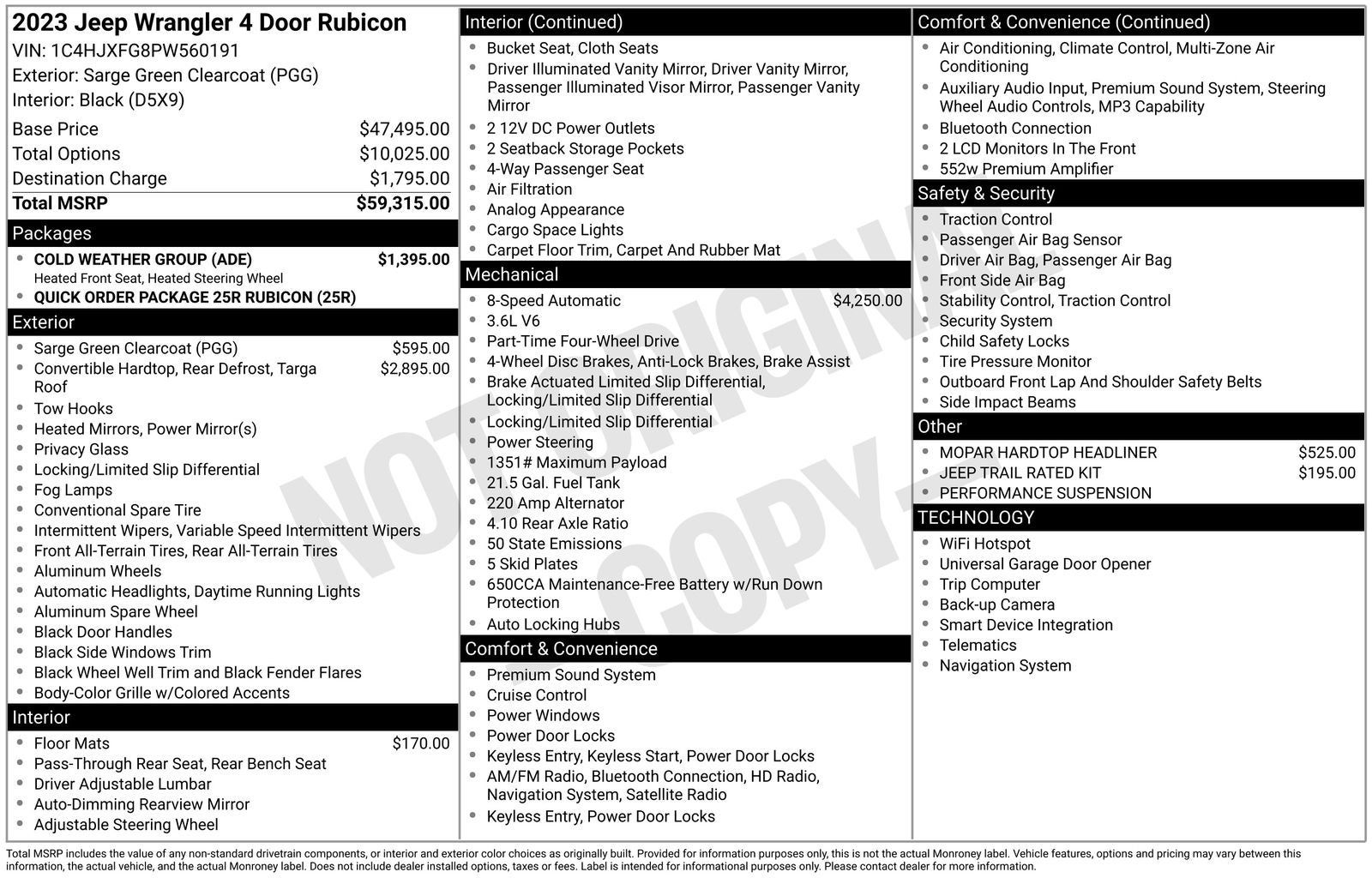 2023 Jeep Wrangler Rubicon 4X4
