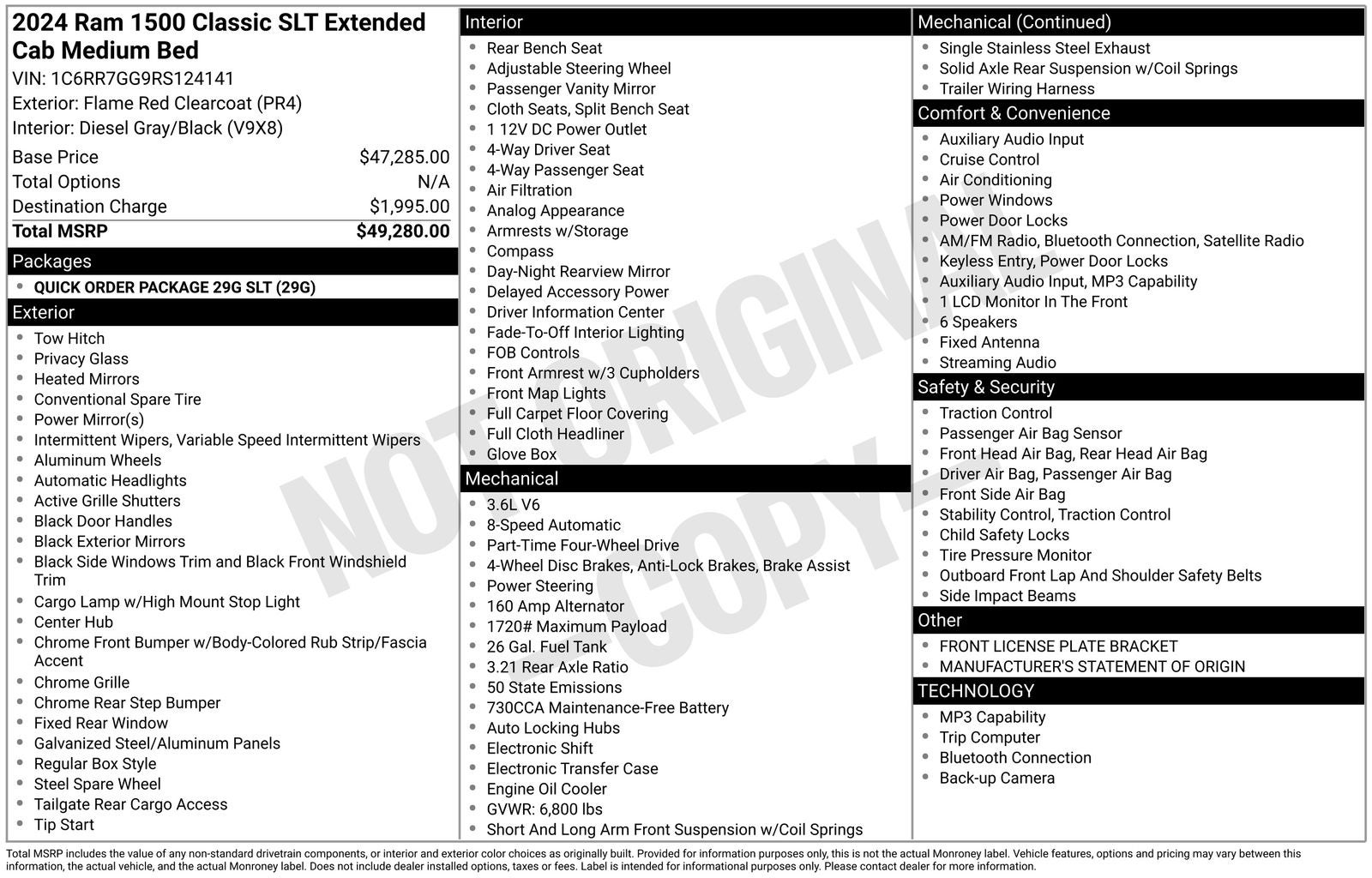 2024 RAM 1500 Classic SLT Quad Cab