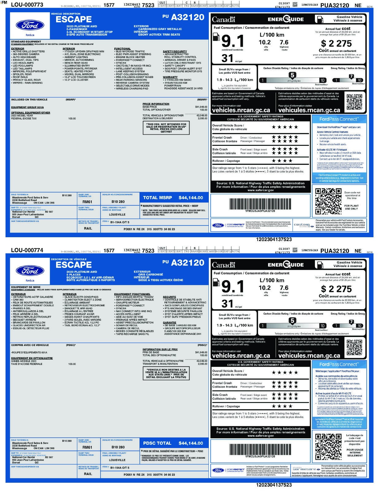 2023 Ford Escape Platinum