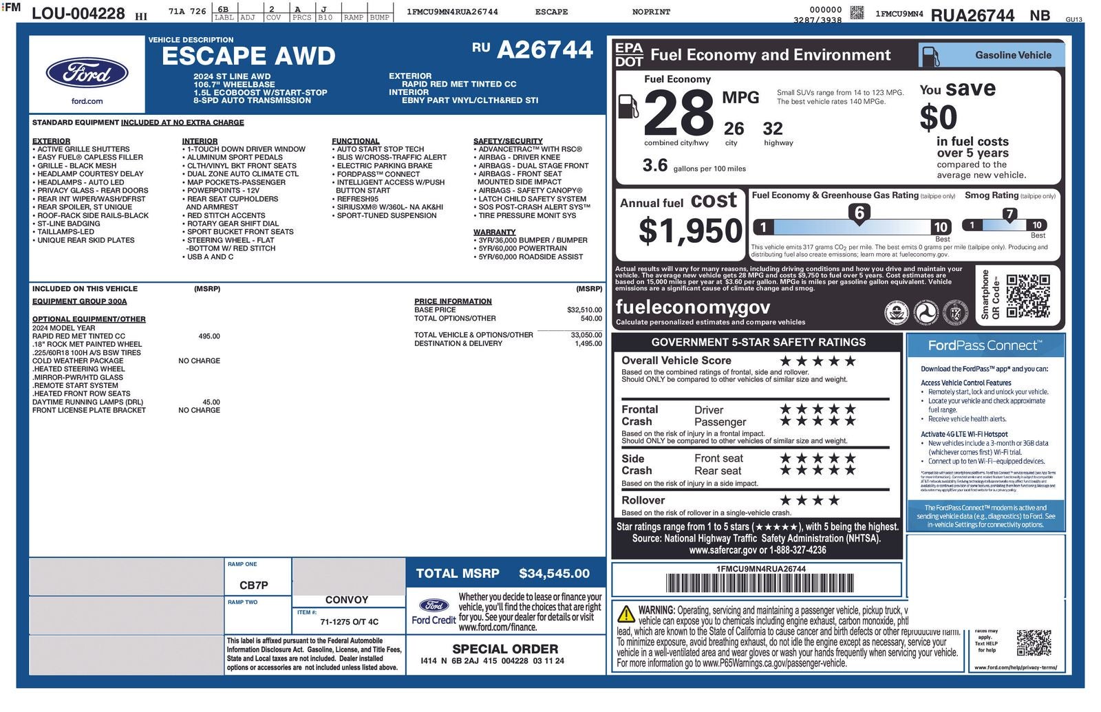 2024 Ford Escape ST-Line AWD