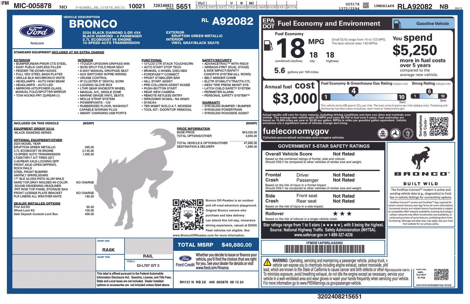 2024 Ford Bronco Black Diamond