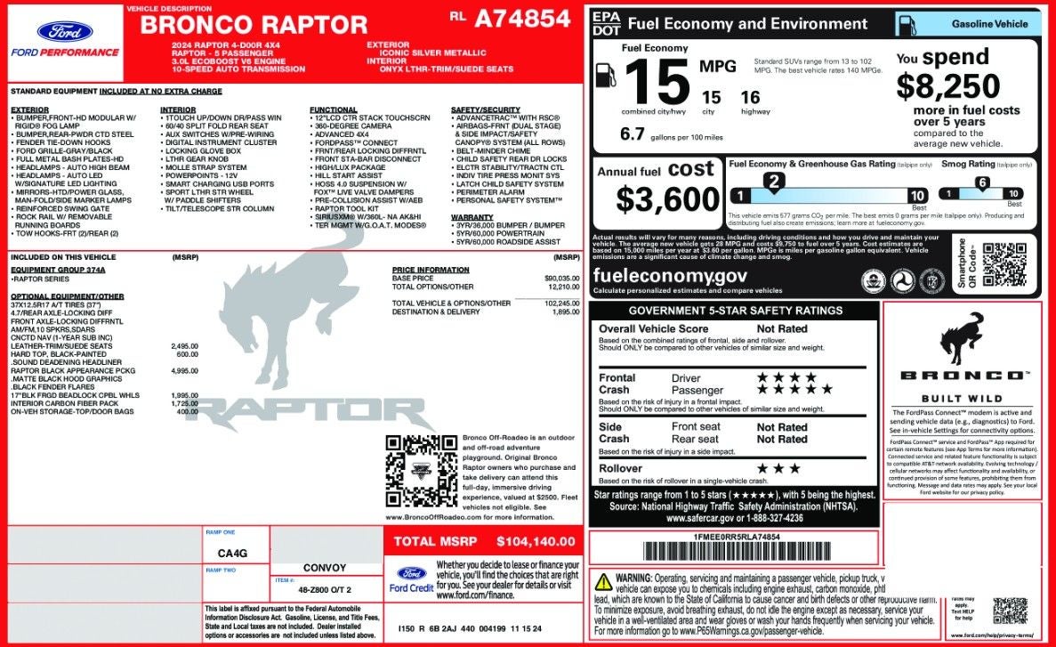 2024 Ford Bronco Raptor