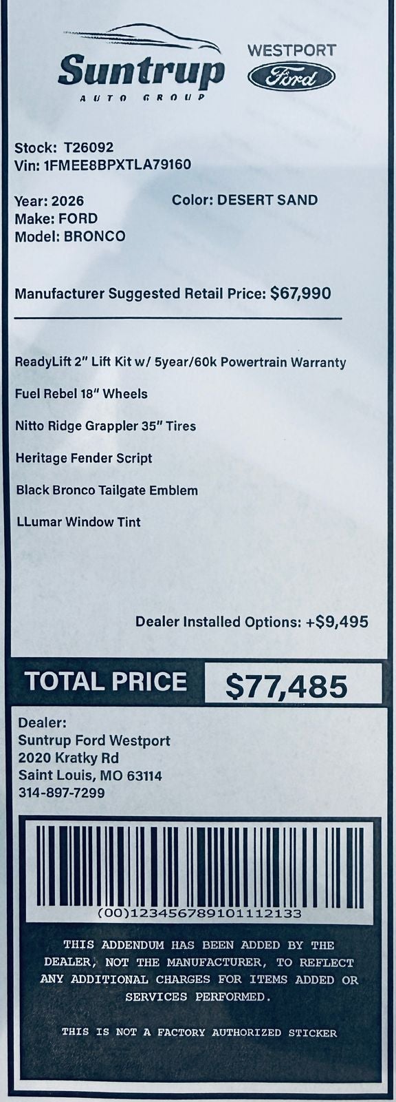2026 Ford Bronco Outer Banks **Lifted + ATR Black Horse Custom Package**