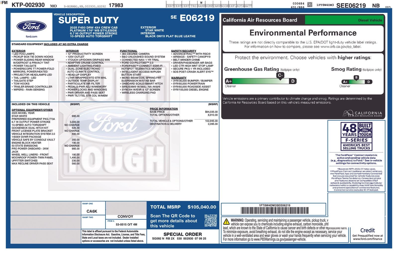 2025 Ford F-450SD Platinum DRW
