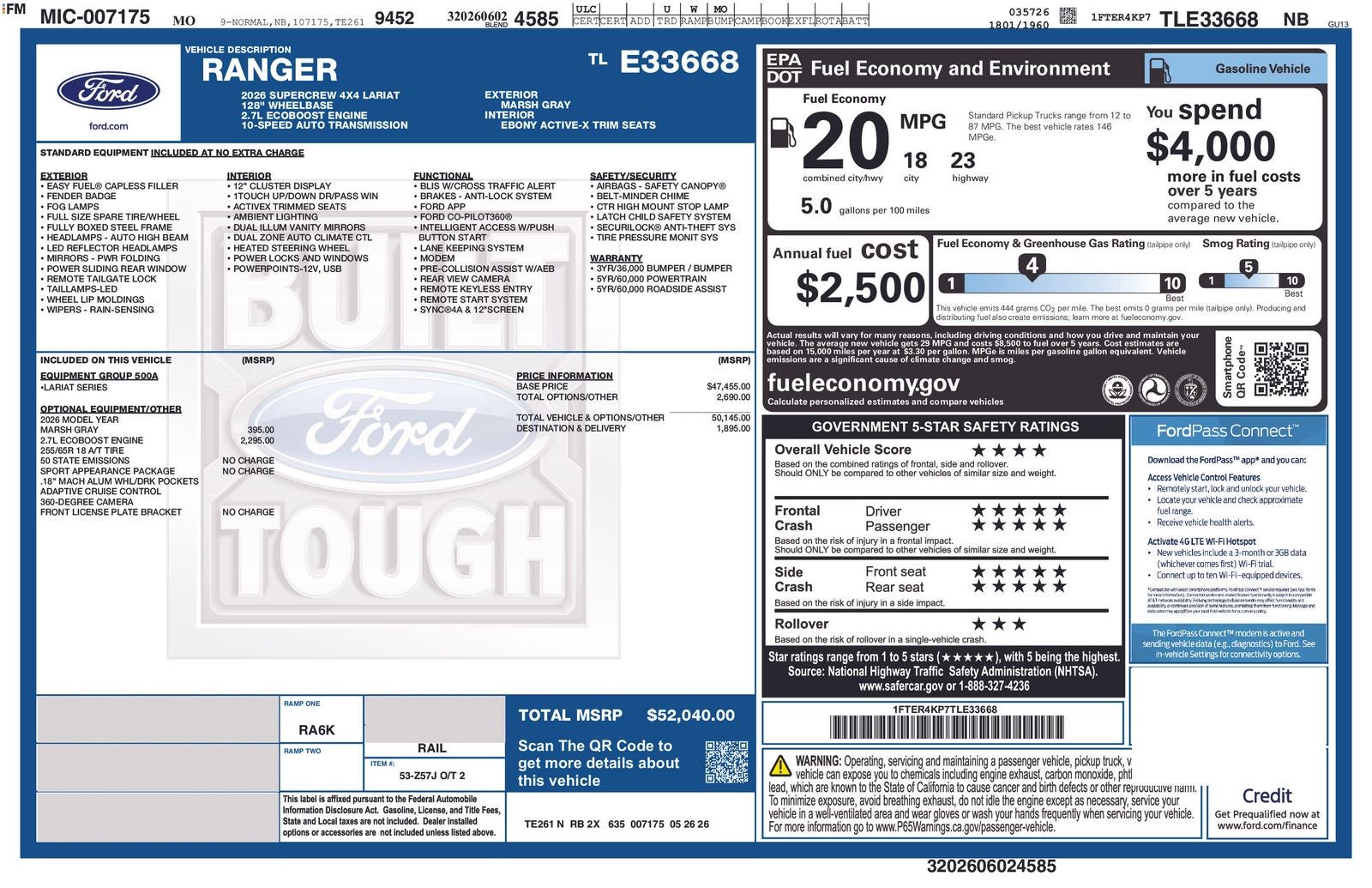 2026 Ford Ranger Lariat