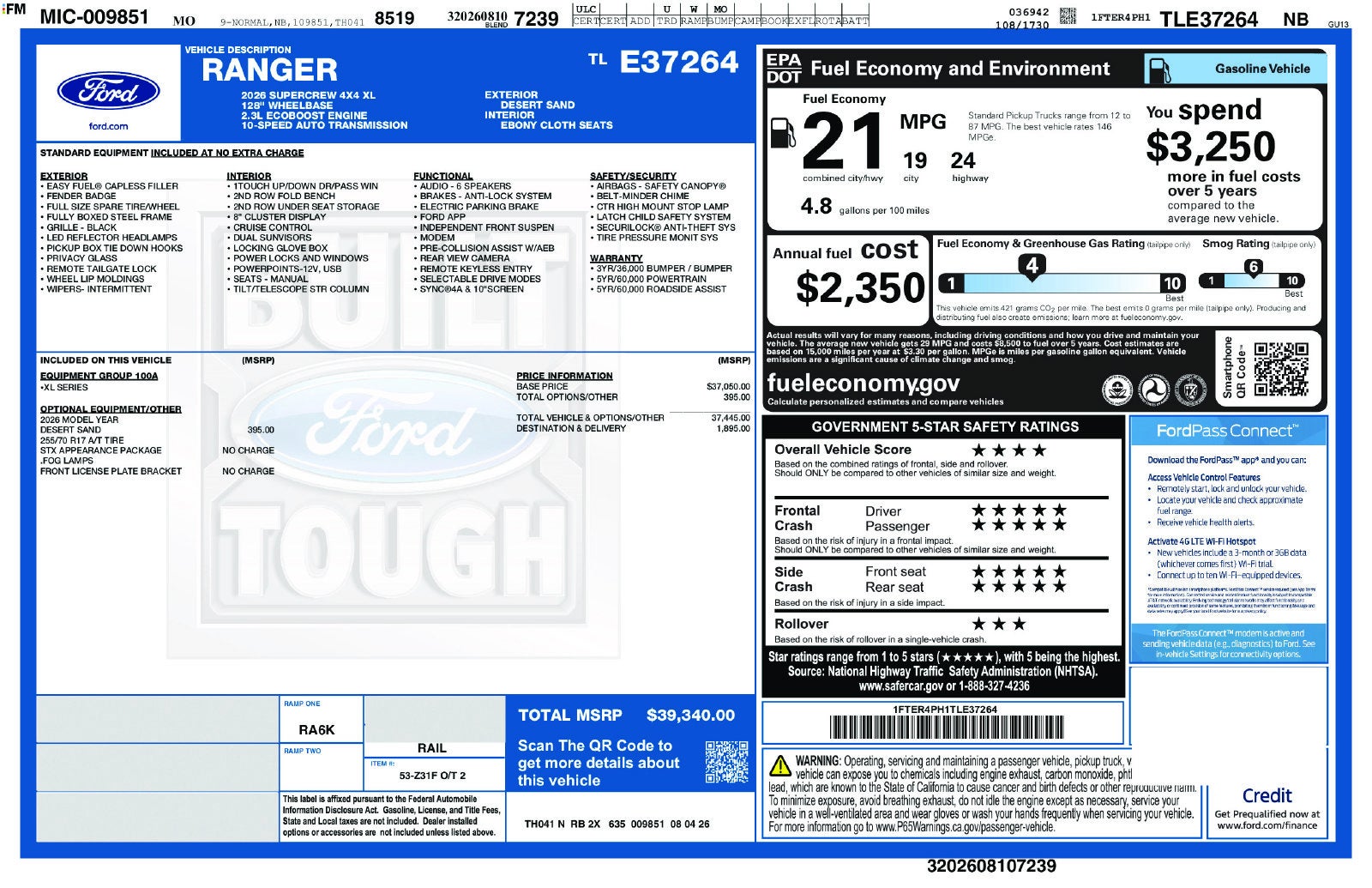2026 Ford Ranger XL