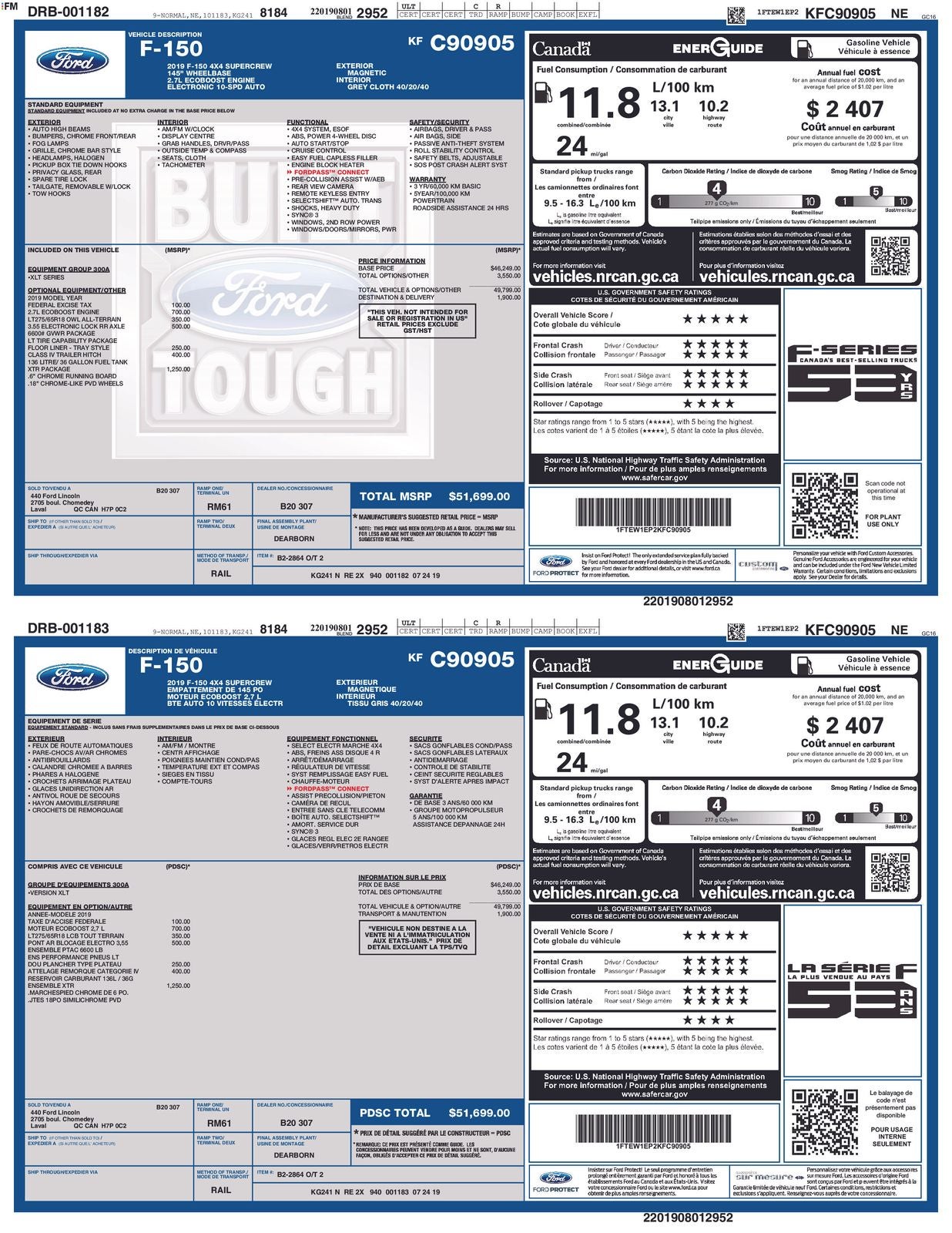 2019 Ford F-150 XLT 4X4 SUPERCREW