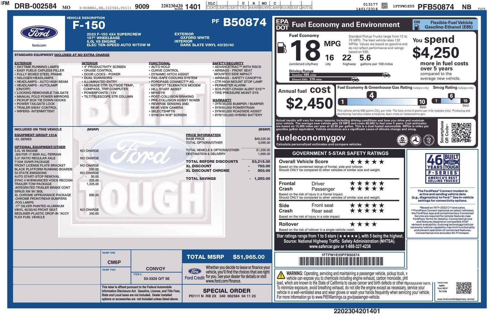 2023 Ford F-150 XL 4X4 Supercrew