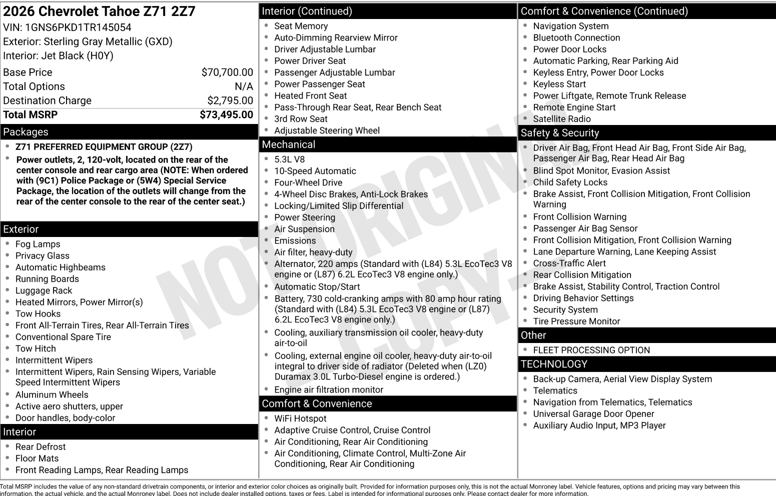 2026 Chevrolet Tahoe Z71