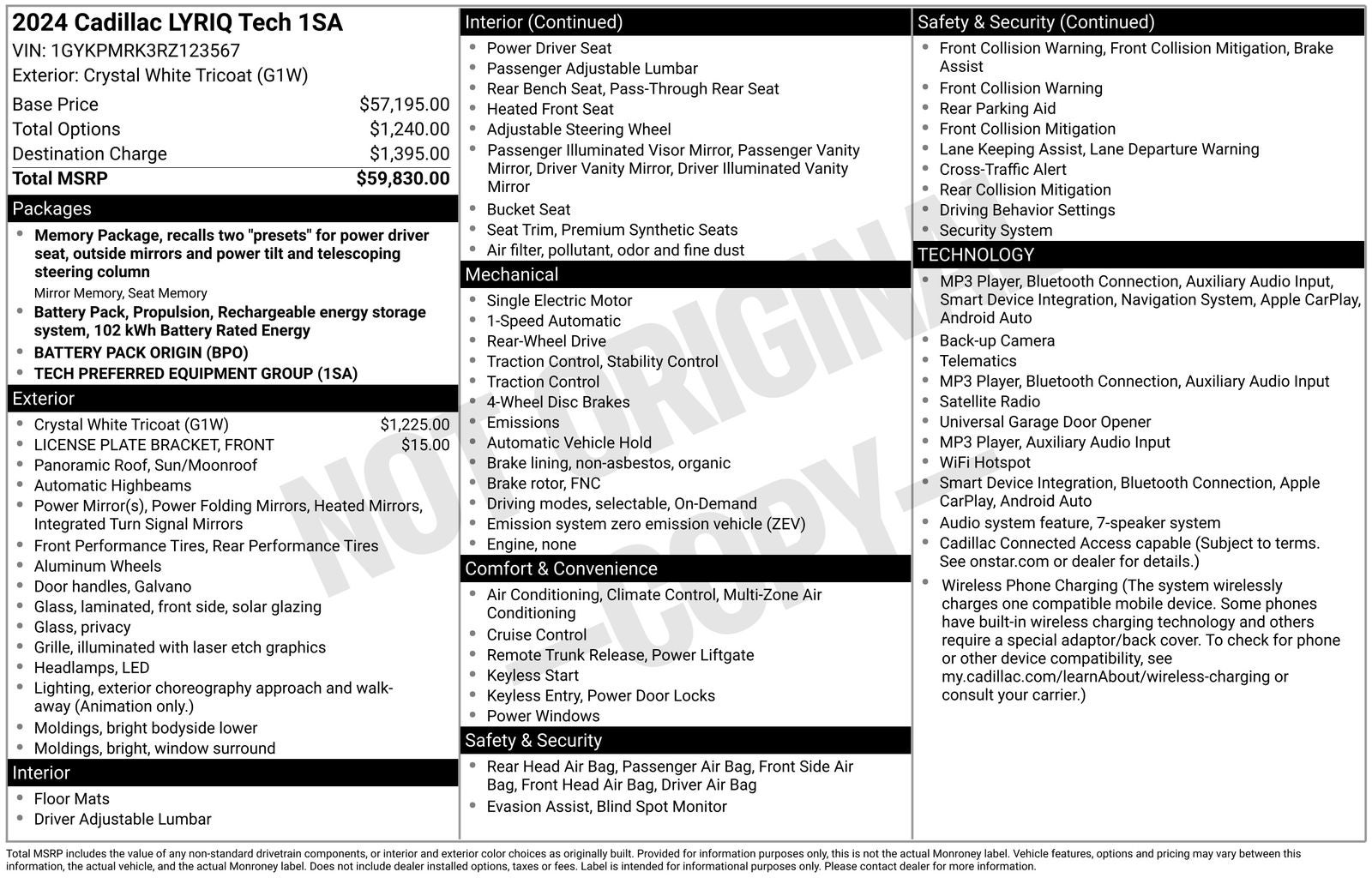2024 Cadillac LYRIQ Tech