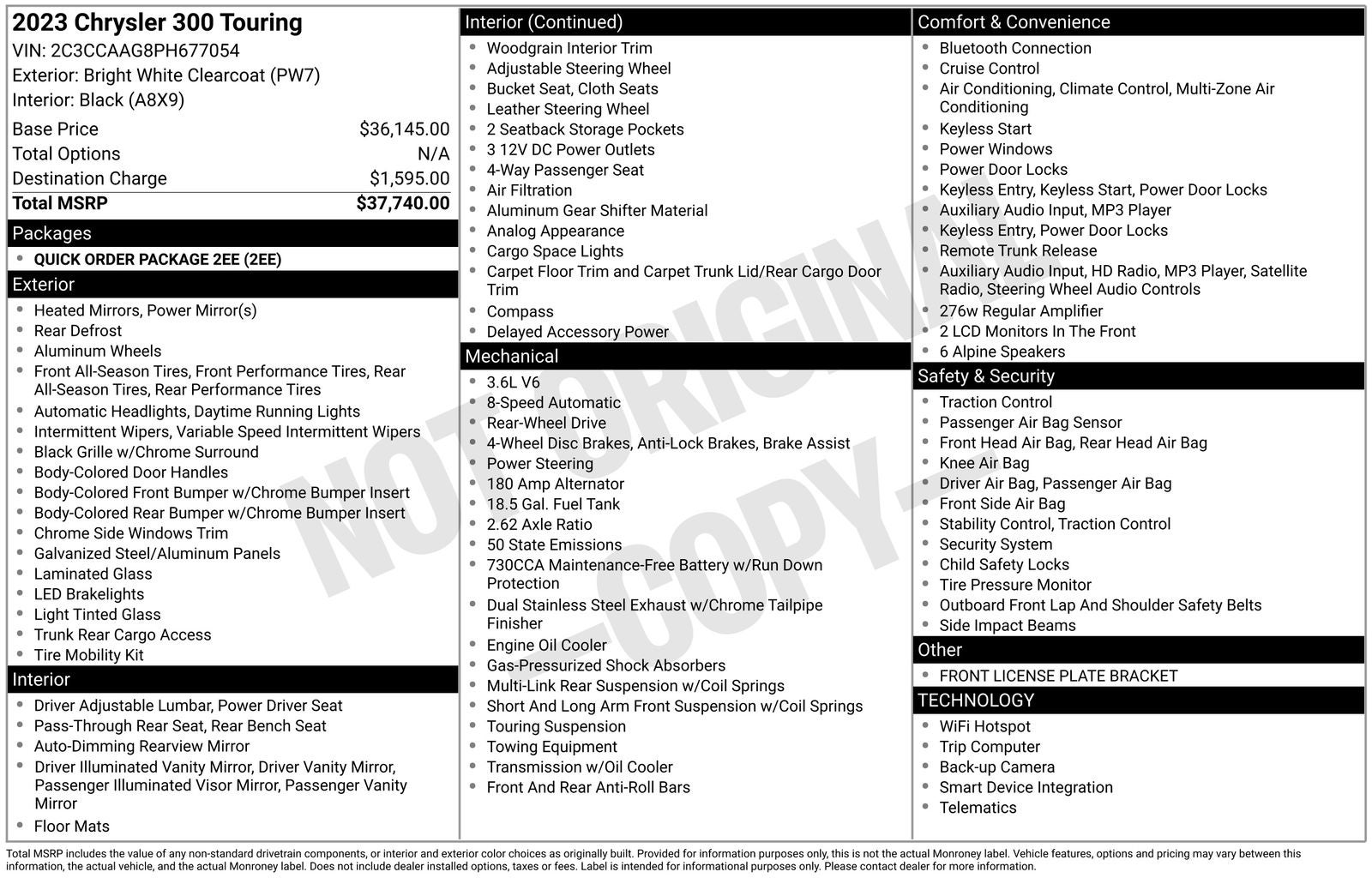 2023 Chrysler 300 Touring