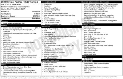 2023 Chrysler Pacifica Hybrid Touring L