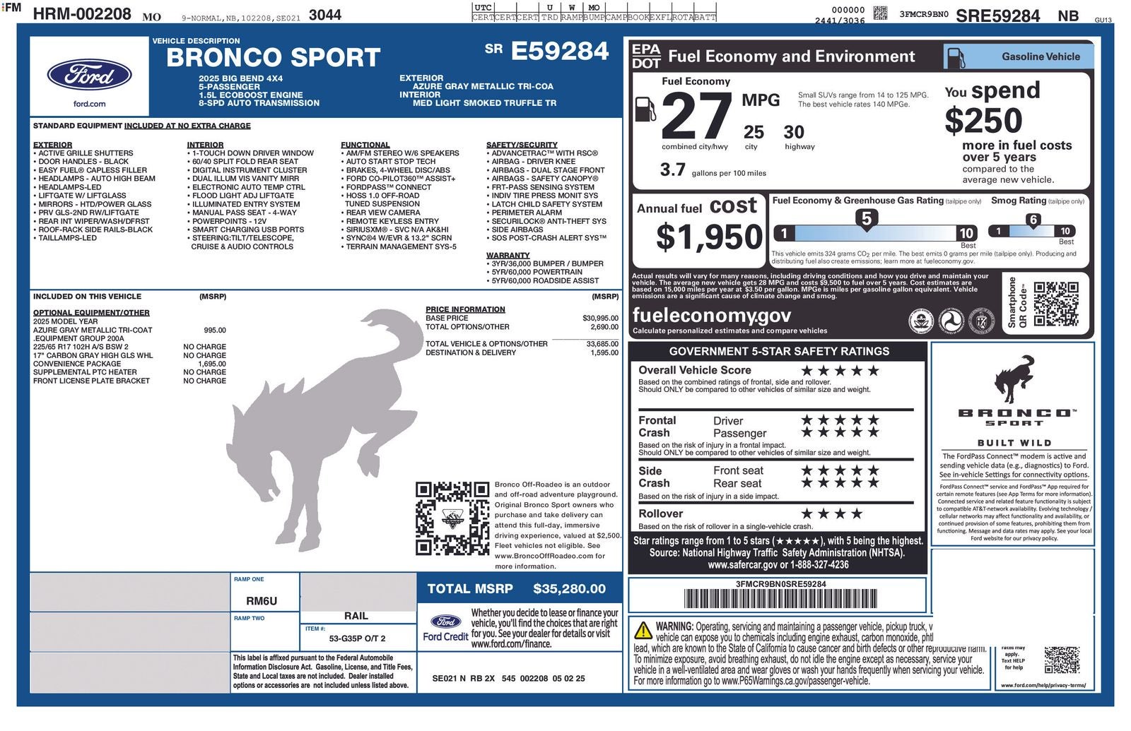 2025 Ford Bronco Sport Big Bend