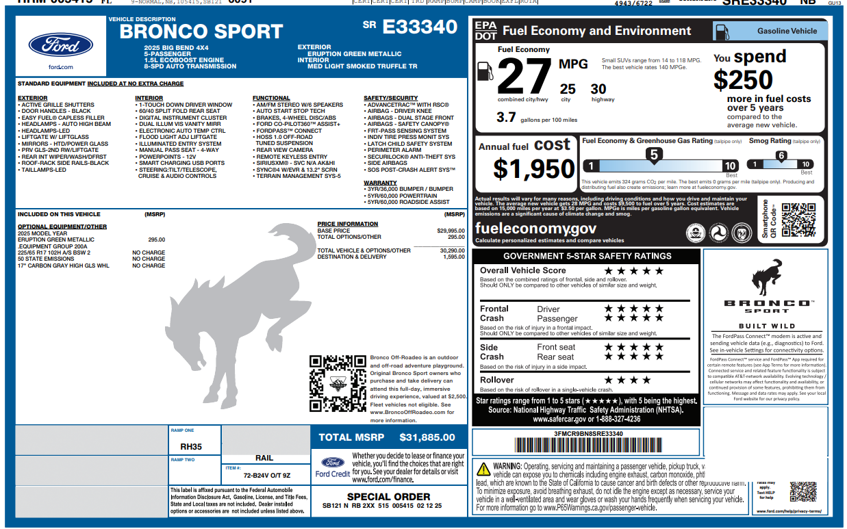 2025 Ford Bronco Sport Big Bend 4WD