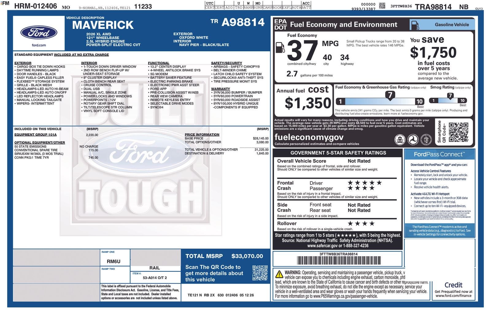 2026 Ford Maverick XL