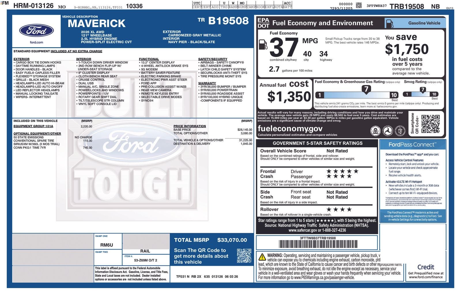 2026 Ford Maverick XL