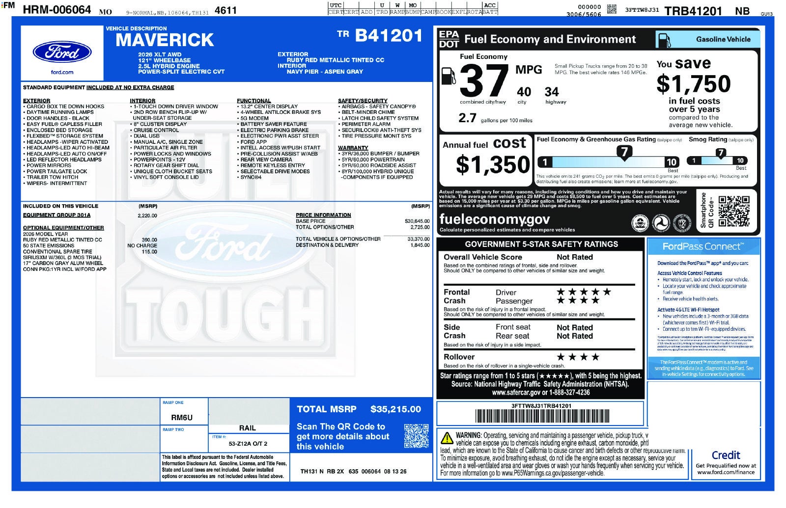 2026 Ford Maverick XLT
