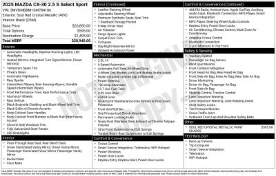 2025 Mazda Mazda CX-30 2.5 S Select Sport