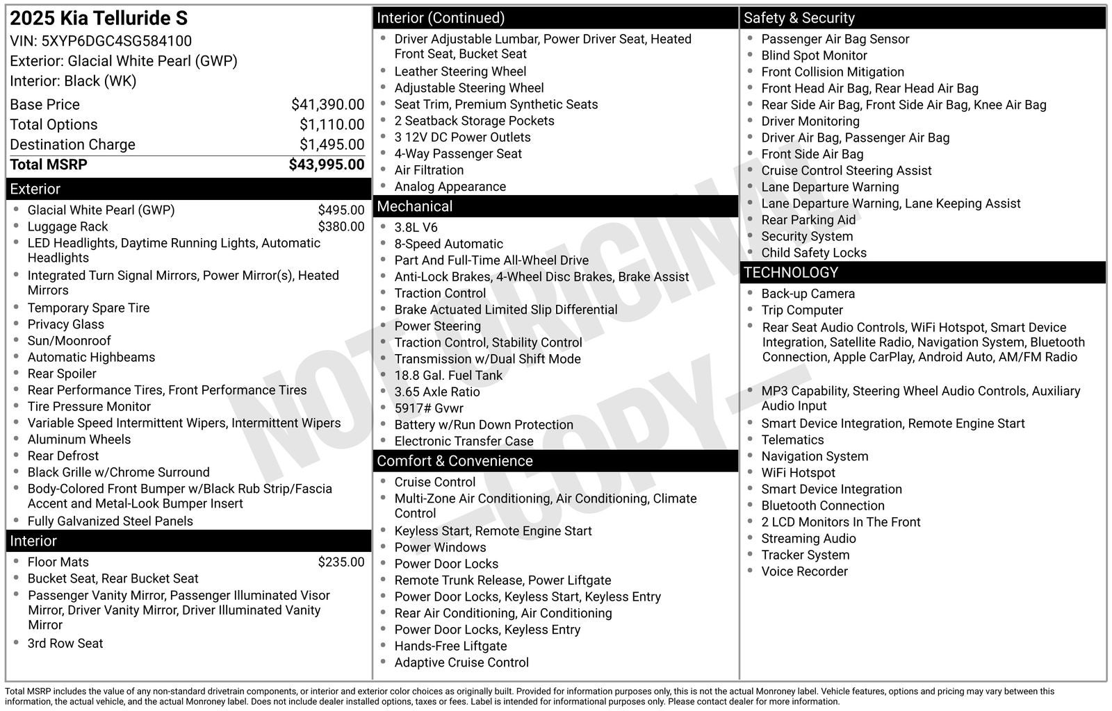 2025 Kia Telluride S