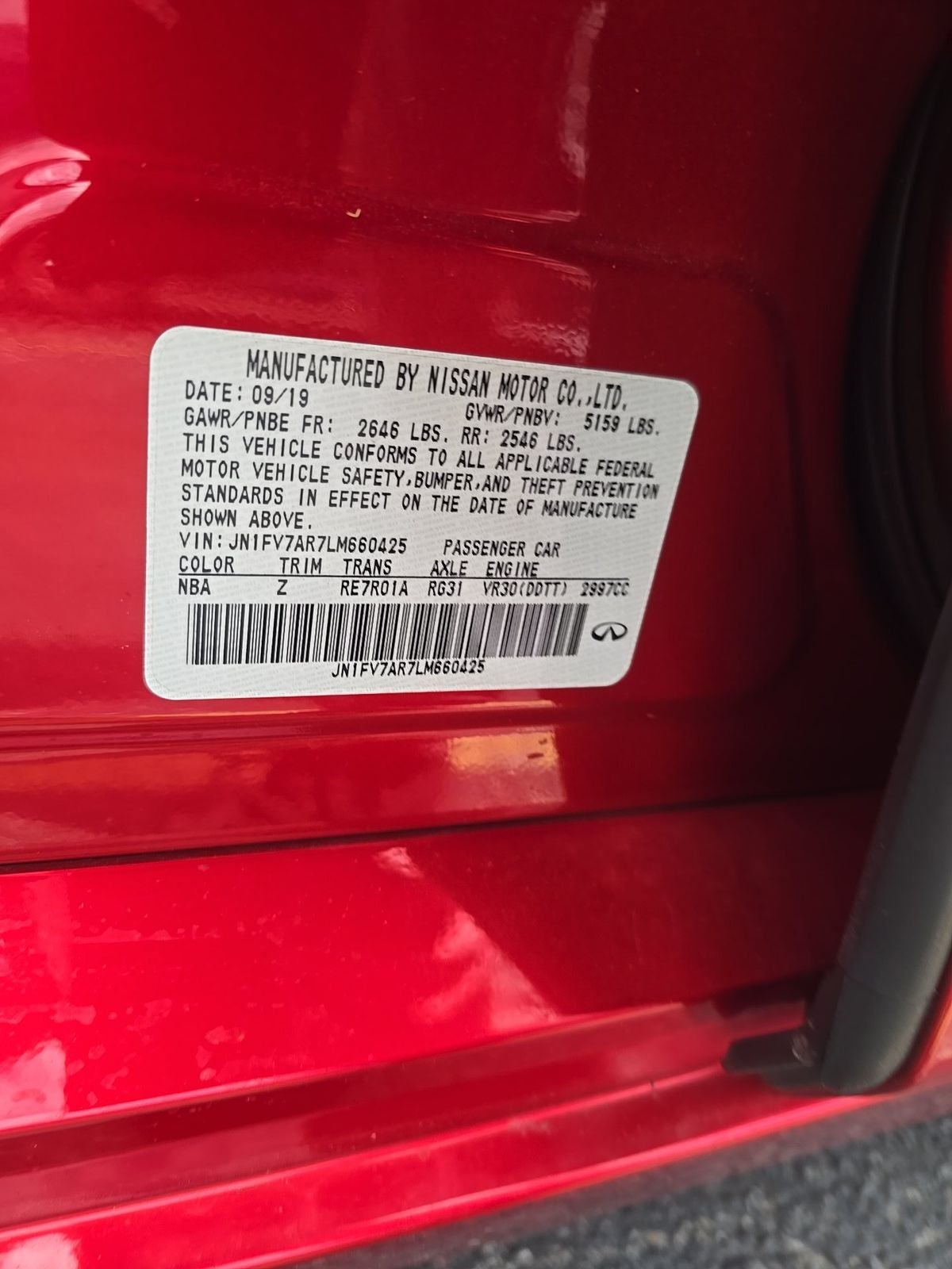 2020 INFINITI Q50 Red Sport 400 AWD
