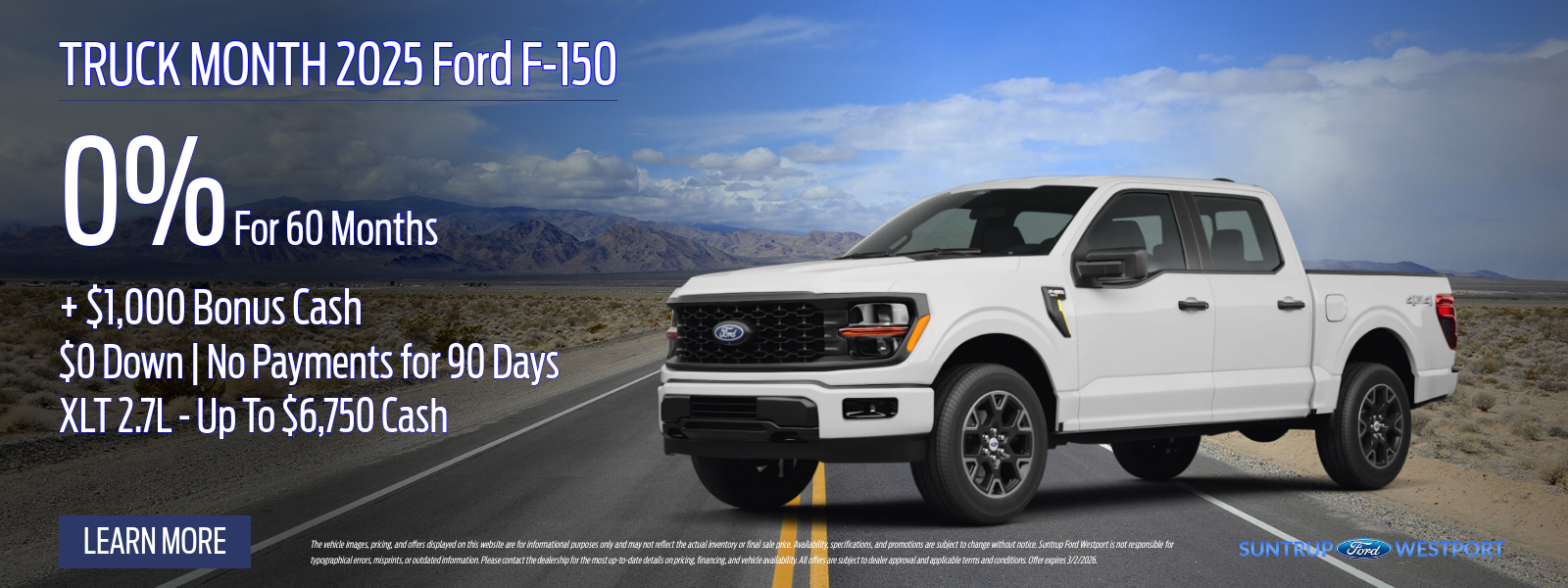 2025 Ford F-150 On 0% For 60 Months